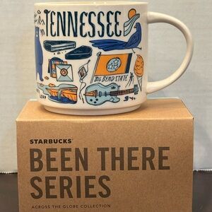 Starbucks Tennessee Mug - White with Blue & Orange Illustrations